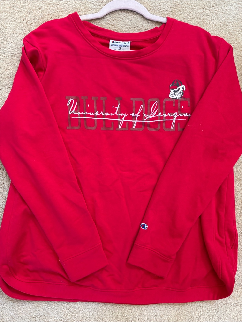 Champion Red University of Georgia Bulldogs Long-Sleeve Sweatshirt